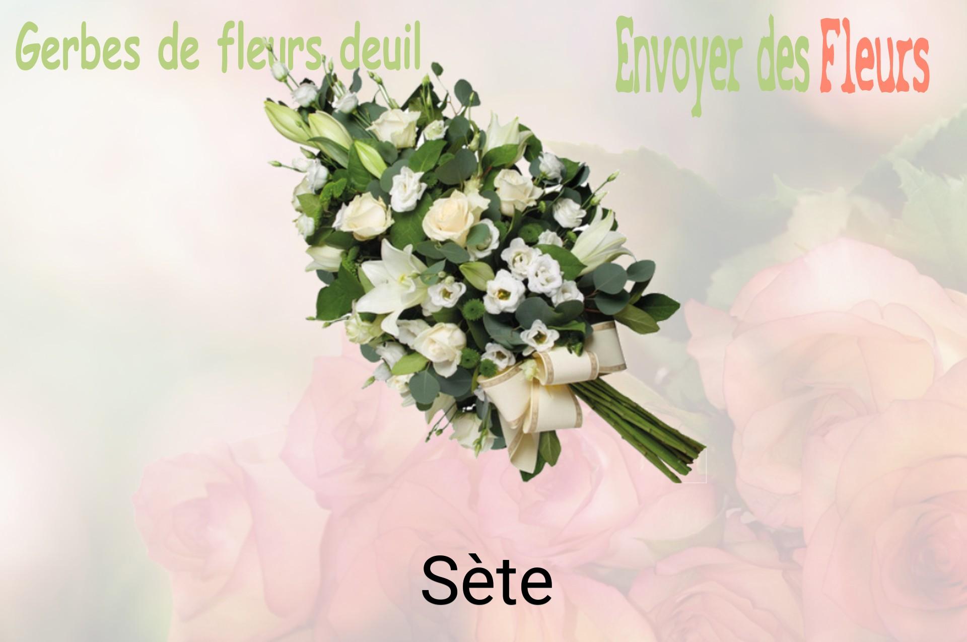 Gerbe de fleurs de deuil livrée à Sète